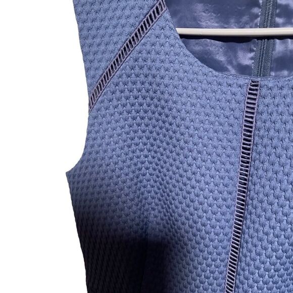 NWT-J. Crew- Women’s Powder Blue Portfolio Textured Sleeveless Sheath Dress, 10P - Picture 5 of 15